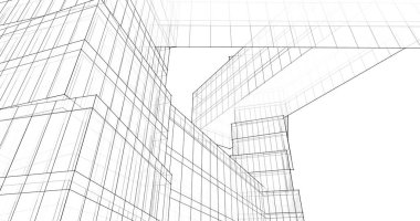 Mimari sanat konseptinde soyut çizgiler, minimum geometrik şekiller. 