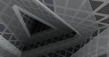 Mimari sanat konseptinde soyut çizgiler, minimum geometrik şekiller. 