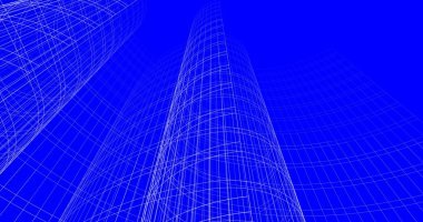 Mimari sanat konseptinde soyut çizgiler, minimum geometrik şekiller. 