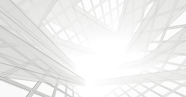 Mimari sanat konseptinde soyut çizgiler, minimum geometrik şekiller. 