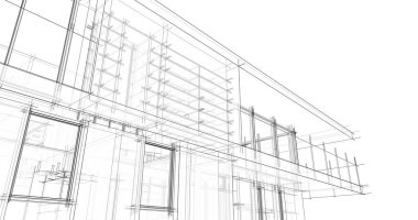 İnşaat planının 3B mimari tasarımı