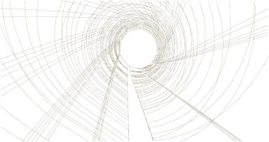 Mimari sanat konseptinde soyut çizgiler, minimum geometrik şekiller. 