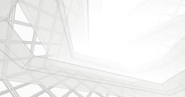 Mimari sanat konseptinde soyut çizgiler, minimum geometrik şekiller. 