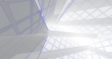 Mimari sanat konseptinde soyut çizgiler, minimum geometrik şekiller. 