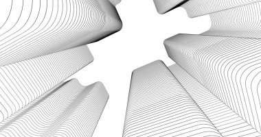 Mimari sanat konseptinde soyut çizgiler, minimum geometrik şekiller. 