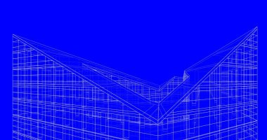 Mimari sanat konseptinde soyut çizgiler, minimum geometrik şekiller. 