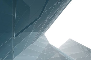 Mimari sanat konseptinde soyut çizgiler, minimum geometrik şekiller. 