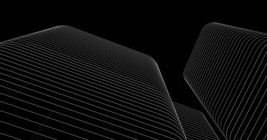 Mimari sanat konseptinde soyut çizgiler, minimum geometrik şekiller. 