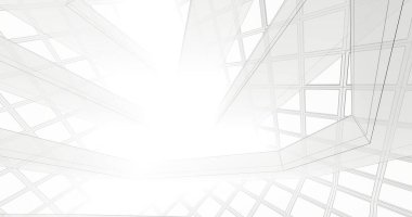 Mimari sanat konseptinde soyut çizgiler, minimum geometrik şekiller. 