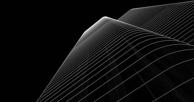 Mimari sanat konseptinde soyut çizgiler, minimum geometrik şekiller. 