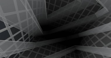 Mimari sanat konseptinde soyut çizgiler, minimum geometrik şekiller. 