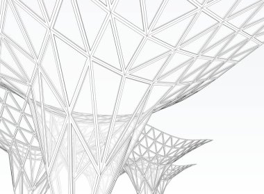 Mimari sanat konseptinde soyut çizgiler, minimum geometrik şekiller. 