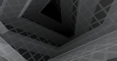 Mimari sanat konseptinde soyut çizgiler, minimum geometrik şekiller. 