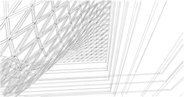 Mimari sanat konseptinde soyut çizgiler, minimum geometrik şekiller. 