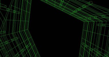 Mimari sanat konseptinde soyut çizgiler, minimum geometrik şekiller. 