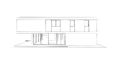 İnşaat planının 3B mimari tasarımı