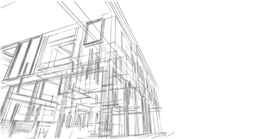 İnşaat planının 3B mimari tasarımı