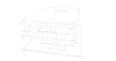 İnşaat planının 3B mimari tasarımı