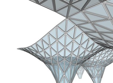 Mimari sanat konseptinde soyut çizgiler, minimum geometrik şekiller. 