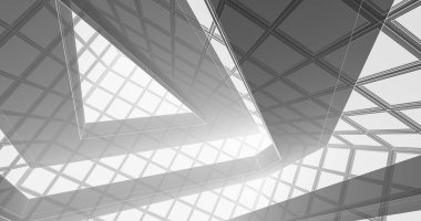 Mimari sanat konseptinde soyut çizgiler, minimum geometrik şekiller. 