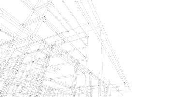 İnşaat planının 3B mimari tasarımı
