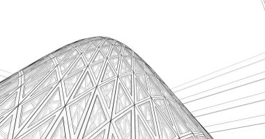 Mimari sanat konseptinde soyut çizgiler, minimum geometrik şekiller. 