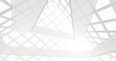 Mimari sanat konseptinde soyut çizgiler, minimum geometrik şekiller. 