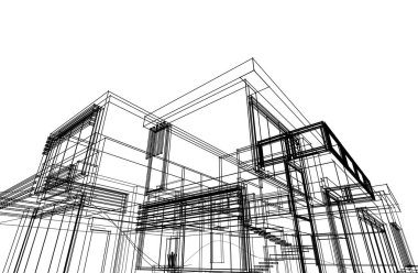soyut mimari duvar kağıdı tasarımı, dijital konsept arkaplan