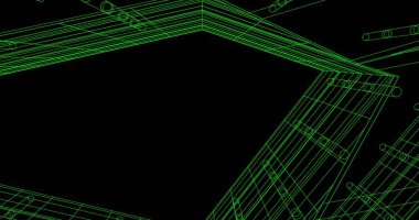 Mimari sanat konseptinde soyut çizgiler, minimum geometrik şekiller. 