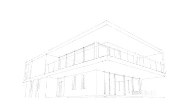 İnşaat planının 3B mimari tasarımı