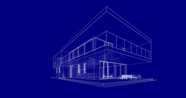 İnşaat planının 3B mimari tasarımı