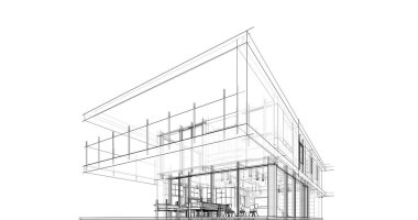İnşaat planının 3B mimari tasarımı