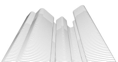 Mimari sanat konseptinde soyut çizgiler, minimum geometrik şekiller. 