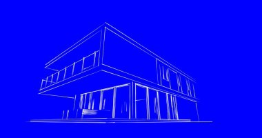 İnşaat planının 3B mimari tasarımı