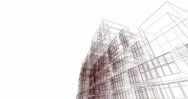 Mimari sanat konseptinde soyut çizgiler, minimum geometrik şekiller. 