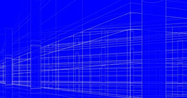 Mimari sanat konseptinde soyut çizgiler, minimum geometrik şekiller. 