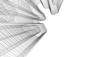 Mimari sanat konseptinde soyut çizgiler, minimum geometrik şekiller. 