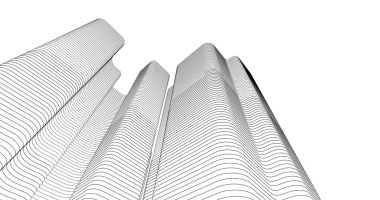 Mimari sanat konseptinde soyut çizgiler, minimum geometrik şekiller. 