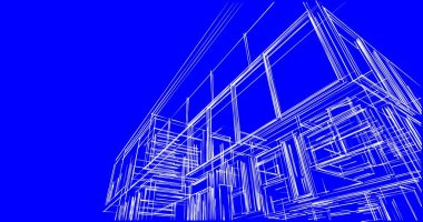 İnşaat planının 3B mimari tasarımı