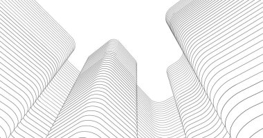 Mimari sanat konseptinde soyut çizgiler, minimum geometrik şekiller. 