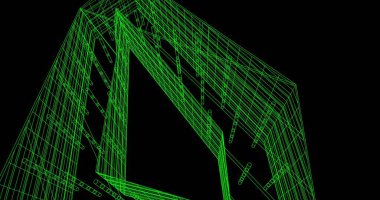 Mimari sanat konseptinde soyut çizgiler, minimum geometrik şekiller. 