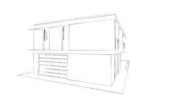 İnşaat planının 3B mimari tasarımı