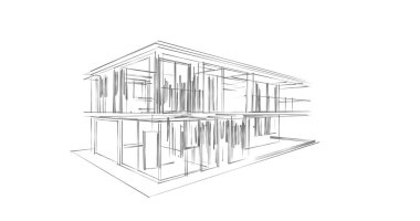 İnşaat planının 3B mimari tasarımı