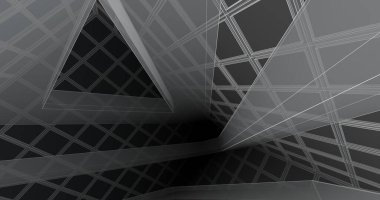 Mimari sanat konseptinde soyut çizgiler, minimum geometrik şekiller. 