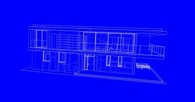 İnşaat planının 3B mimari tasarımı