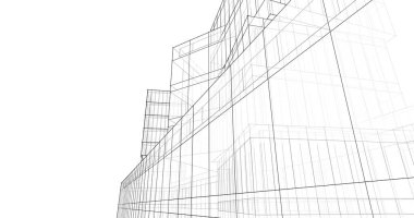 Mimari sanat konseptinde soyut çizgiler, minimum geometrik şekiller. 