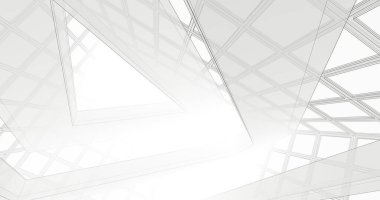 Mimari sanat konseptinde soyut çizgiler, minimum geometrik şekiller. 