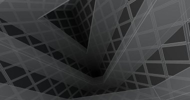 Mimari sanat konseptinde soyut çizgiler, minimum geometrik şekiller. 