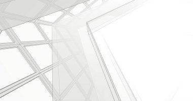 Mimari sanat konseptinde soyut çizgiler, minimum geometrik şekiller. 