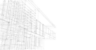 İnşaat planının 3B mimari tasarımı